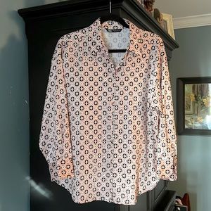 Zara woman’s medium pink Geometric polyester shirt
